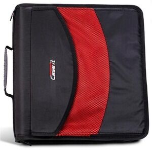 Case It The Dual 2 in 1 Zipper Binder Two 1.5 Inch D Rings Pen Pouch Strap Carry